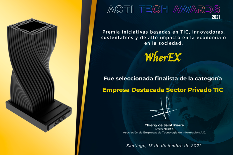 ACTI Tech Awards 2021 reconoce a wherEX como una iniciativa privada de alto impacto social